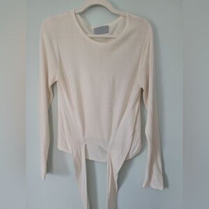 Modern Citizen Cream Tie-Waist Long Sleeve Top